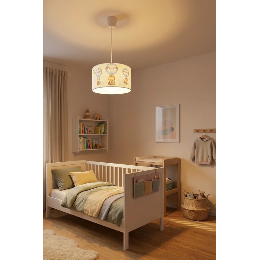 BRILAGI - LED детски полилей на кабел BOBO 1xE27/60W/230V диаметър 35 см бял/животни