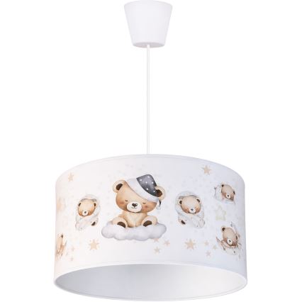 Brilagi - LED детски полилей на кабел BOBO 1xE27/60W/230V Ø 35 см бял/меченца