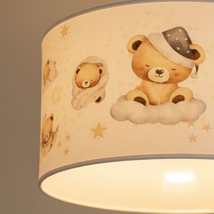 Brilagi - LED детски полилей на кабел BOBO 1xE27/60W/230V Ø 35 см бял/меченца