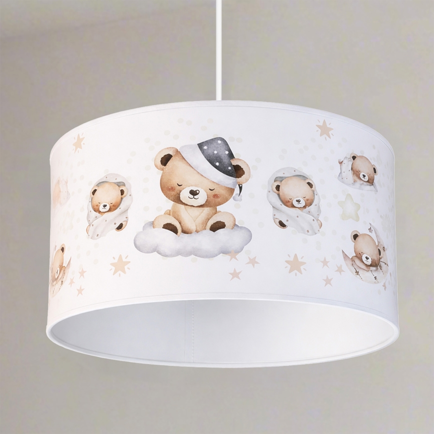 Brilagi - LED детски полилей на кабел BOBO 1xE27/60W/230V Ø 35 см бял/меченца