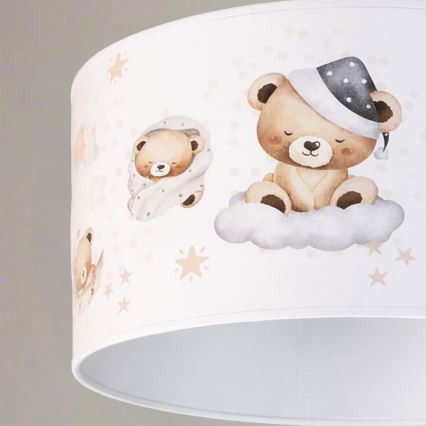Brilagi - LED детски полилей на кабел BOBO 1xE27/60W/230V Ø 35 см бял/меченца
