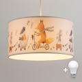 Brilagi - LED детски полилей на кабел BOBO 1xE27/60W/230V Ø 35 см бял/с животински мотиви