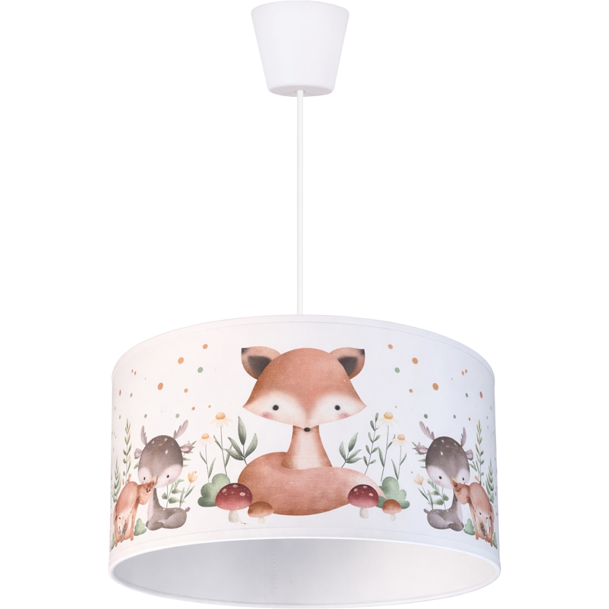 Brilagi - LED детски полилей на кабел BOBO 1xE27/60W/230V Ø 35 см бял/с животински мотиви