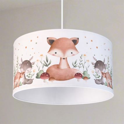 Brilagi - LED детски полилей на кабел BOBO 1xE27/60W/230V Ø 35 см бял/с животински мотиви
