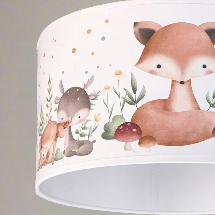 Brilagi - LED детски полилей на кабел BOBO 1xE27/60W/230V Ø 35 см бял/с животински мотиви