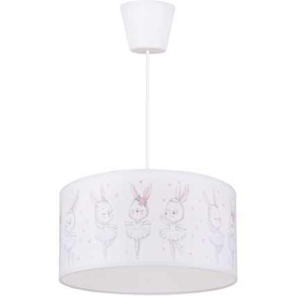 Brilagi - LED детски полилей на кабел BOBO 1xE27/60W/230V Ø 35 см бял/зайчета