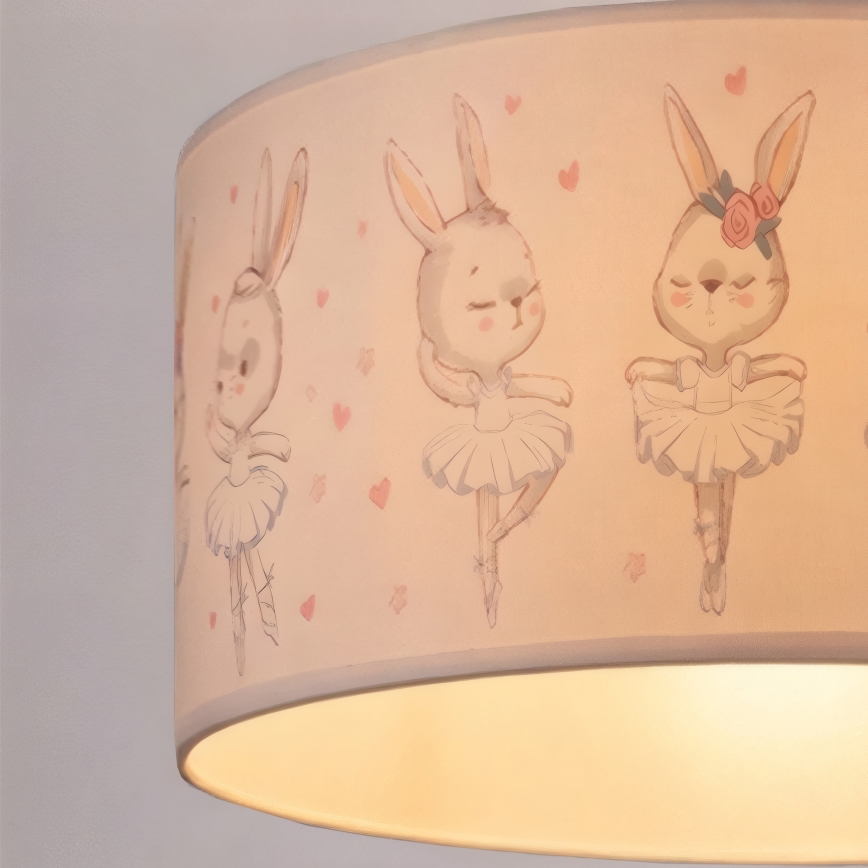 Brilagi - LED детски полилей на кабел BOBO 1xE27/60W/230V Ø 35 см бял/зайчета