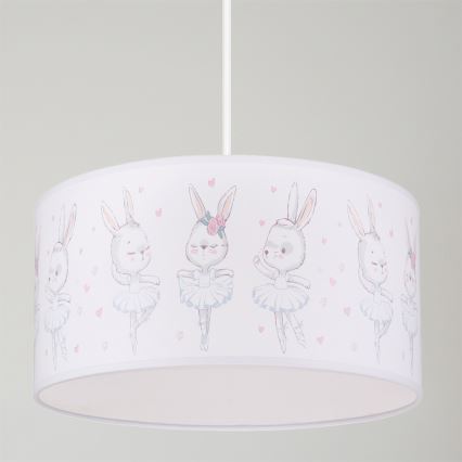 Brilagi - LED детски полилей на кабел BOBO 1xE27/60W/230V Ø 35 см бял/зайчета