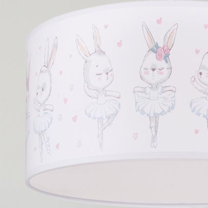 Brilagi - LED детски полилей на кабел BOBO 1xE27/60W/230V Ø 35 см бял/зайчета