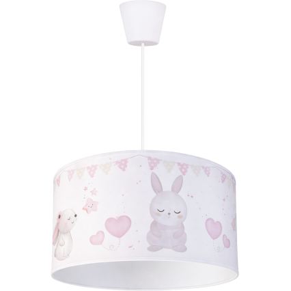 Brilagi - LED детски полилей на кабел BOBO 1xE27/60W/230V Ø 35 см бял/зайчета