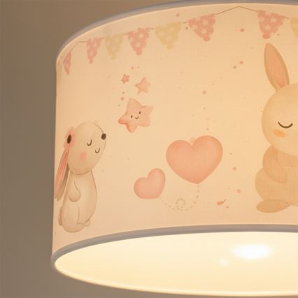 Brilagi - LED детски полилей на кабел BOBO 1xE27/60W/230V Ø 35 см бял/зайчета