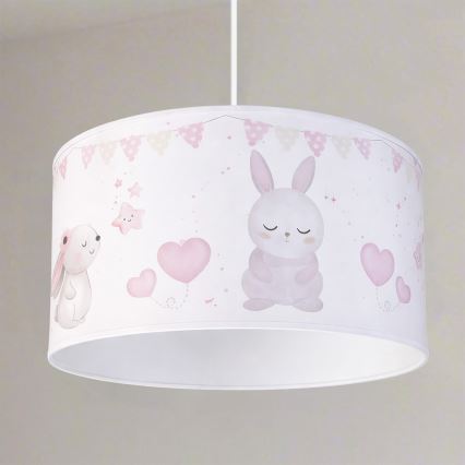Brilagi - LED детски полилей на кабел BOBO 1xE27/60W/230V Ø 35 см бял/зайчета