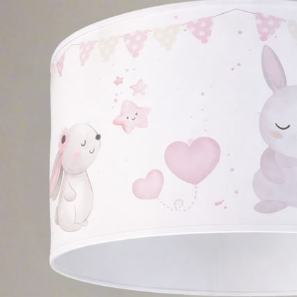 Brilagi - LED детски полилей на кабел BOBO 1xE27/60W/230V Ø 35 см бял/зайчета