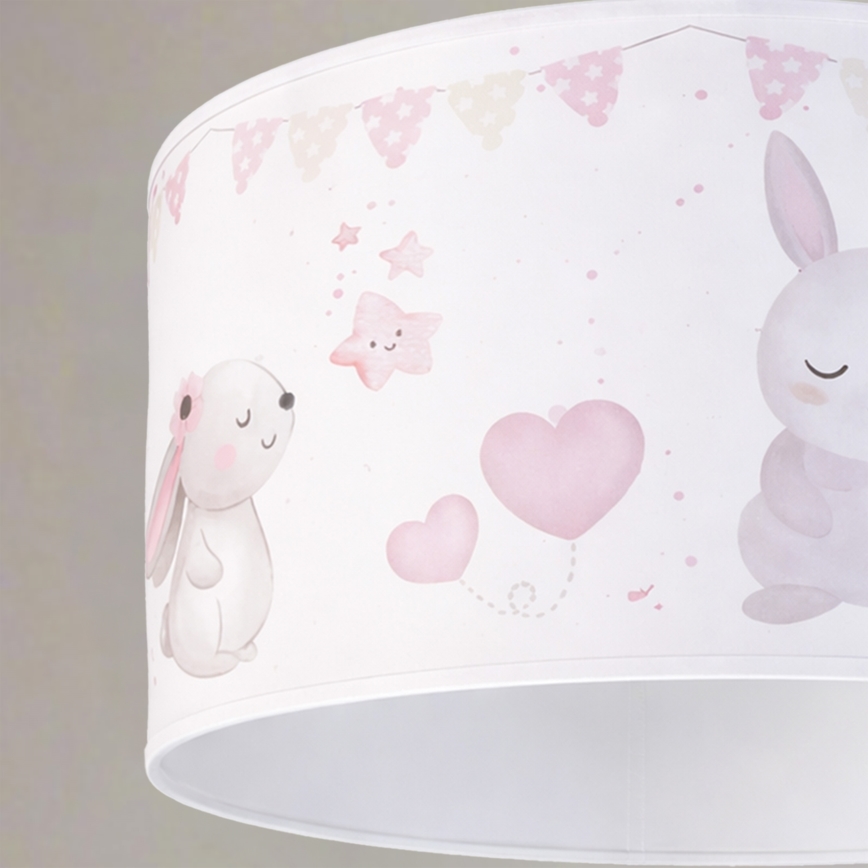 Brilagi - LED детски полилей на кабел BOBO 1xE27/60W/230V Ø 35 см бял/зайчета