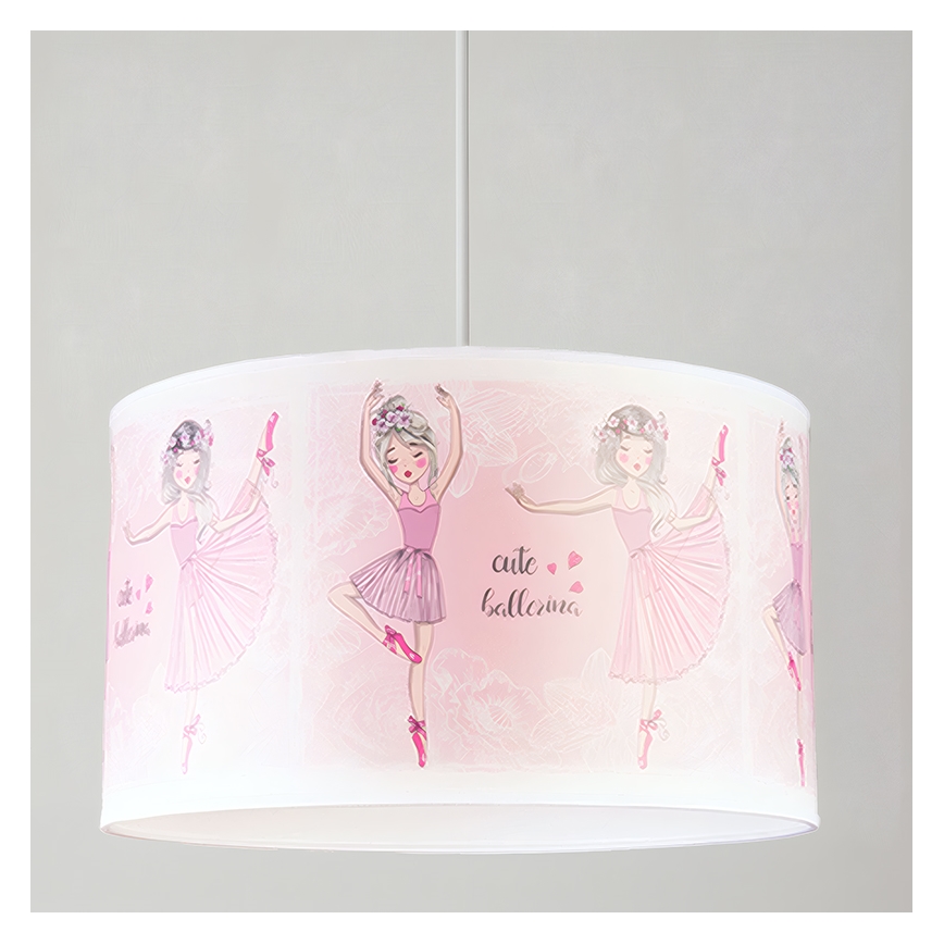 Brilagi - LED детски полилей на кабел BOBO 1xE27/60W/230V Ø 35 см розов/балеринки