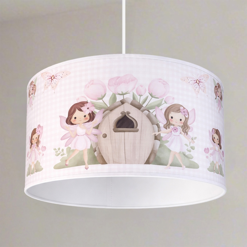 Brilagi - LED детски полилей на кабел BOBO 1xE27/60W/230V Ø 35 см розов/феи