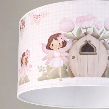 Brilagi - LED детски полилей на кабел BOBO 1xE27/60W/230V Ø 35 см розов/феи