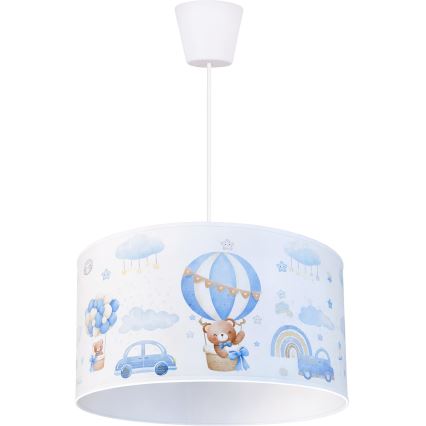 Brilagi - LED детски полилей на кабел BOBO 1xE27/60W/230V Ø 35 см син/мечета