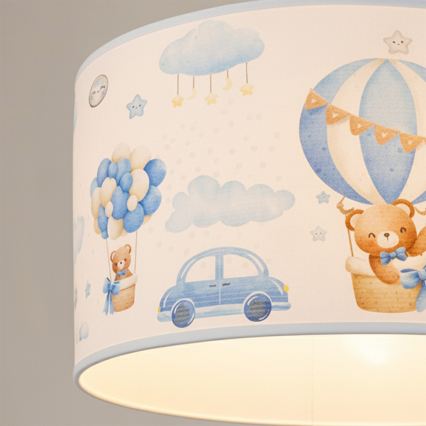Brilagi - LED детски полилей на кабел BOBO 1xE27/60W/230V Ø 35 см син/мечета
