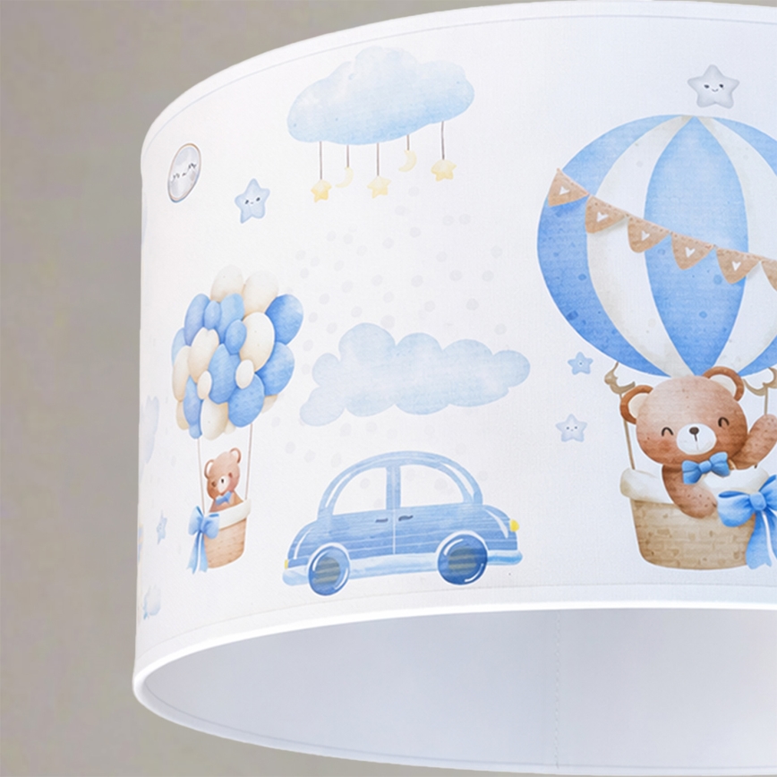 Brilagi - LED детски полилей на кабел BOBO 1xE27/60W/230V Ø 35 см син/мечета