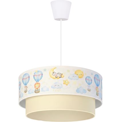 Brilagi - LED детски полилей на кабел BOBO 1xE27/60W/230V pr. 40 cm бял/бежов/с животински мотиви