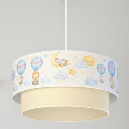 Brilagi - LED детски полилей на кабел BOBO 1xE27/60W/230V pr. 40 cm бял/бежов/с животински мотиви