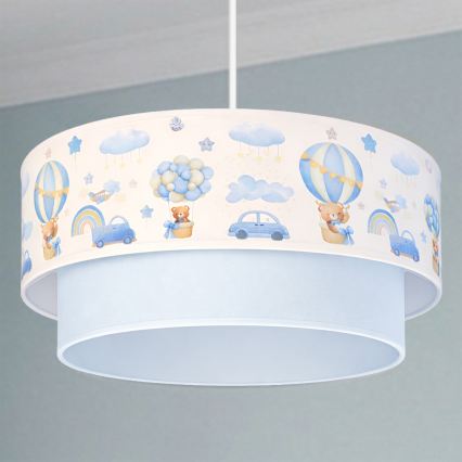 Brilagi - LED детски полилей на кабел BOBO 1xE27/60W/230V Ø 40 см кремав/син/с мечета