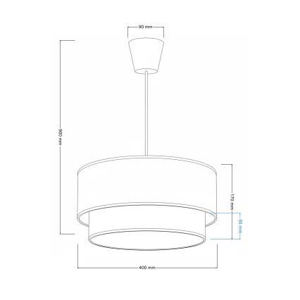 Brilagi - LED детски полилей на кабел BOBO 1xE27/60W/230V Ø 40 см кремав/син/с мечета