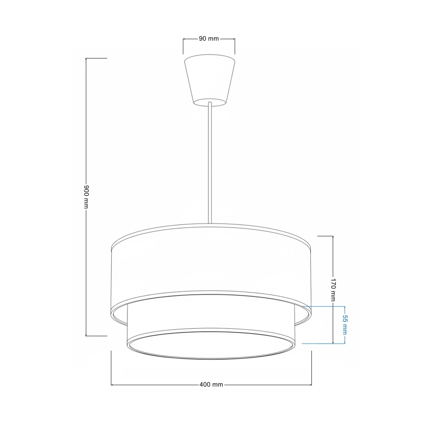 Brilagi - LED детски полилей на кабел BOBO 1xE27/60W/230V Ø 40 см кремав/син/с мечета