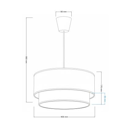 Brilagi - LED детски полилей на кабел BOBO 1xE27/60W/230V, диаметър 40 см, кремав/сив с мотив зайчета