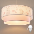 Brilagi- LED детски полилей на кабел BOBO 1xE27/60W/230V Ø40 см кремав/розов/кралско синьо