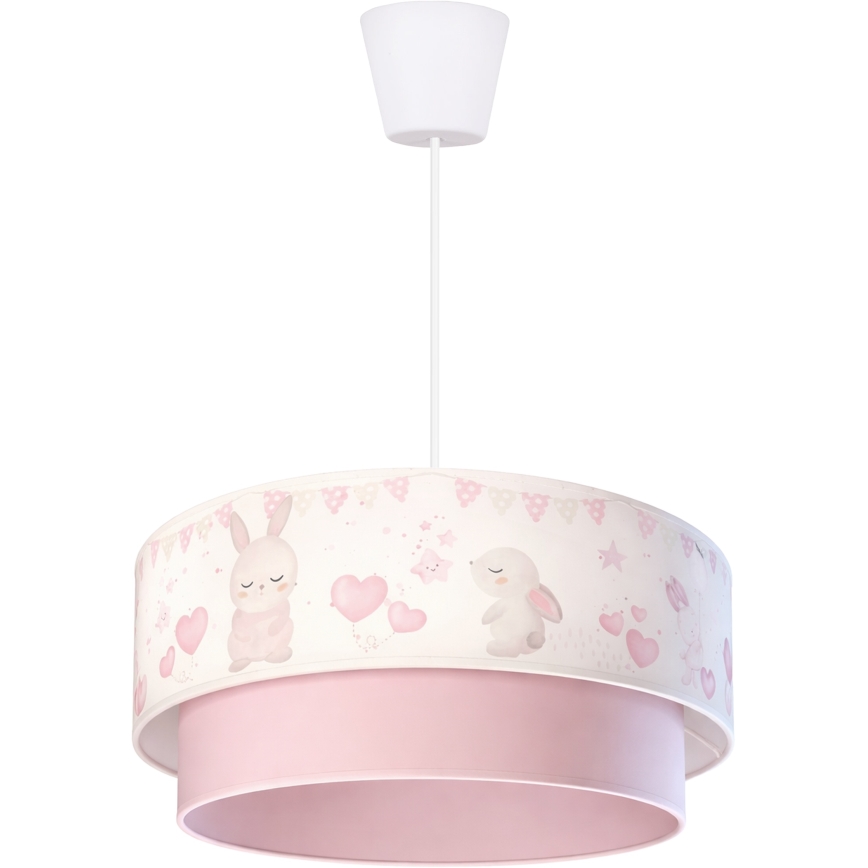 Brilagi- LED детски полилей на кабел BOBO 1xE27/60W/230V Ø40 см кремав/розов/кралско синьо