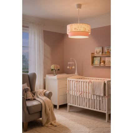 Brilagi- LED детски полилей на кабел BOBO 1xE27/60W/230V Ø40 см кремав/розов/кралско синьо