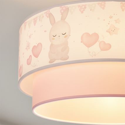 Brilagi- LED детски полилей на кабел BOBO 1xE27/60W/230V Ø40 см кремав/розов/кралско синьо