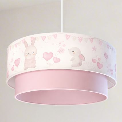 Brilagi- LED детски полилей на кабел BOBO 1xE27/60W/230V Ø40 см кремав/розов/кралско синьо