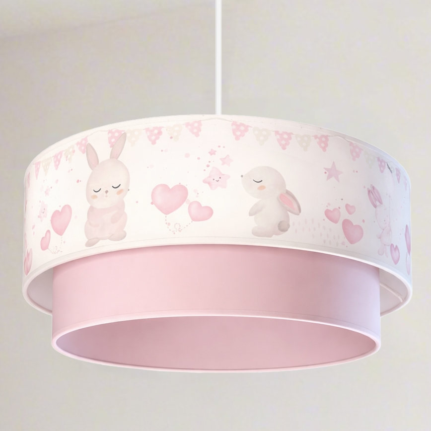 Brilagi- LED детски полилей на кабел BOBO 1xE27/60W/230V Ø40 см кремав/розов/кралско синьо