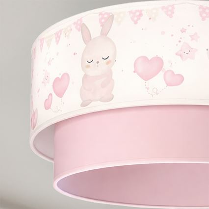 Brilagi- LED детски полилей на кабел BOBO 1xE27/60W/230V Ø40 см кремав/розов/кралско синьо
