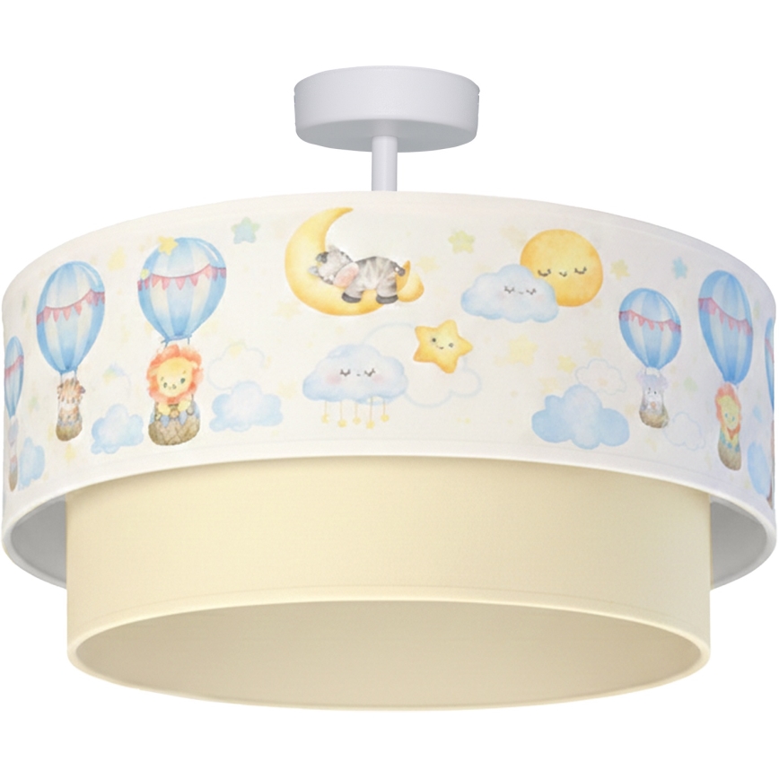 Brilagi - LED детски плафон BOBO 1xE27/10W/230V Ø 40 см бял/бежов/с животински мотиви