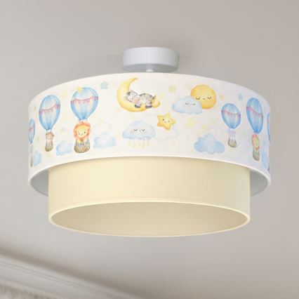 Brilagi - LED детски плафон BOBO 1xE27/10W/230V Ø 40 см бял/бежов/с животински мотиви