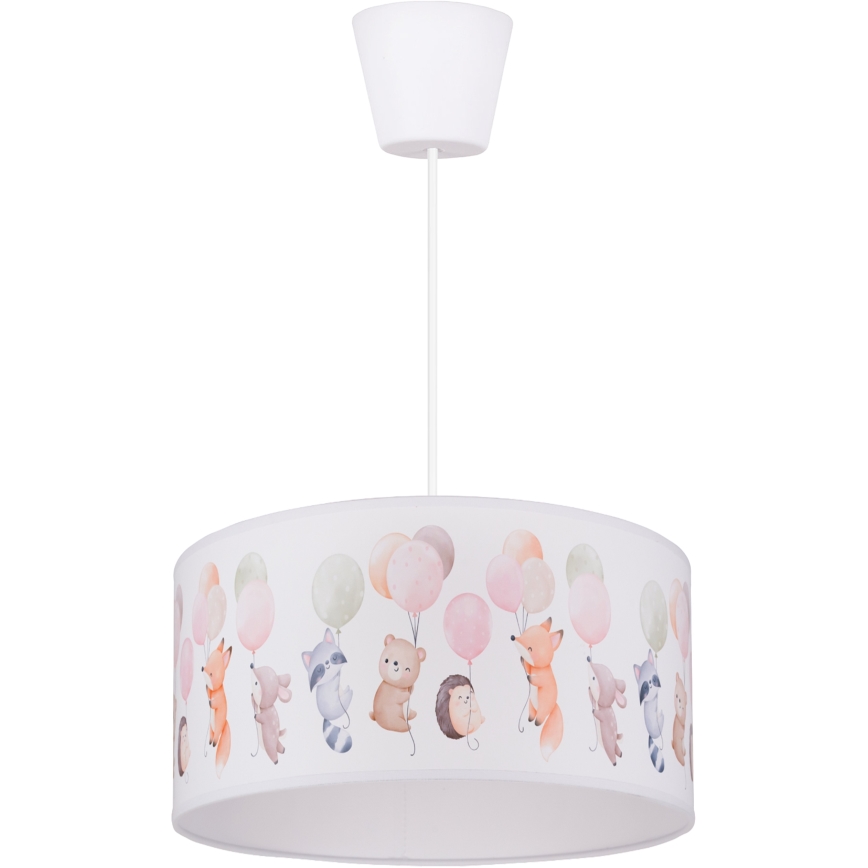 Brilagi - LED детски висящ полилей BOBO 1xE27/60W/230V, диаметър 35 см, бял с животински мотиви