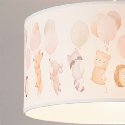 Brilagi - LED детски висящ полилей BOBO 1xE27/60W/230V, диаметър 35 см, бял с животински мотиви