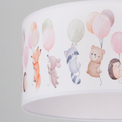 Brilagi - LED детски висящ полилей BOBO 1xE27/60W/230V, диаметър 35 см, бял с животински мотиви