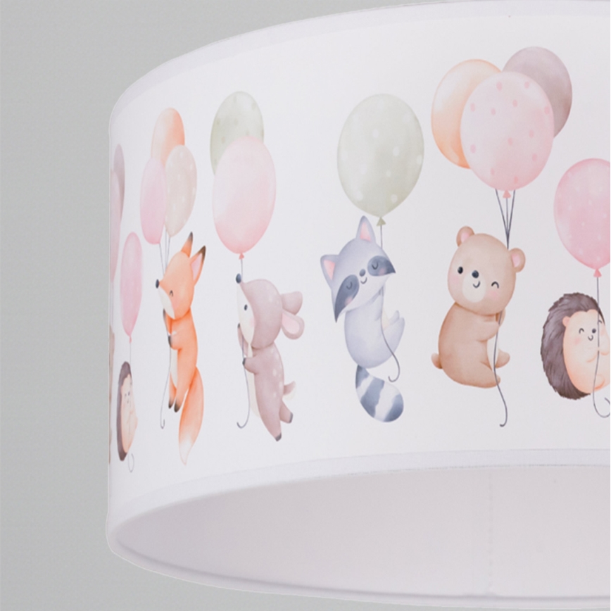 Brilagi - LED детски висящ полилей BOBO 1xE27/60W/230V, диаметър 35 см, бял с животински мотиви