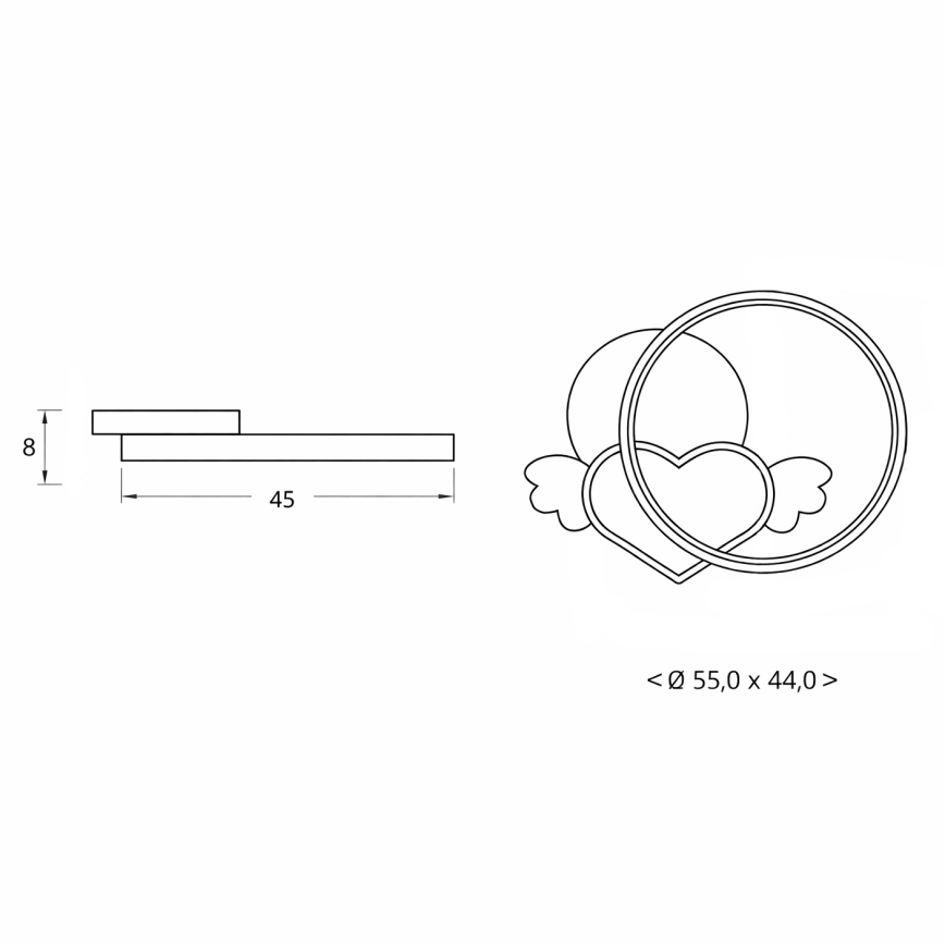 Brilagi - LED детско таванно осветително тяло LOVE LED/48W/230V 3000/4500/6000K синьо