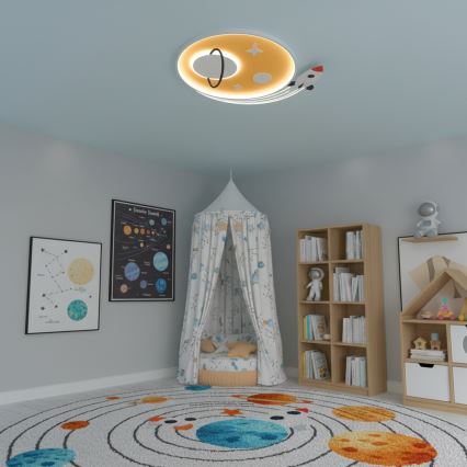 Brilagi -LED Детско таванно осветително тяло STARSHIP LED/64W/230V 3000/4500K жълто