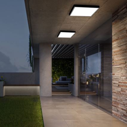 Brilagi - LED Димерна таванна лампа FRAME SMART LED/50W/230V 60x60 см 3000-6000K IP44 Черна + Дистанционно