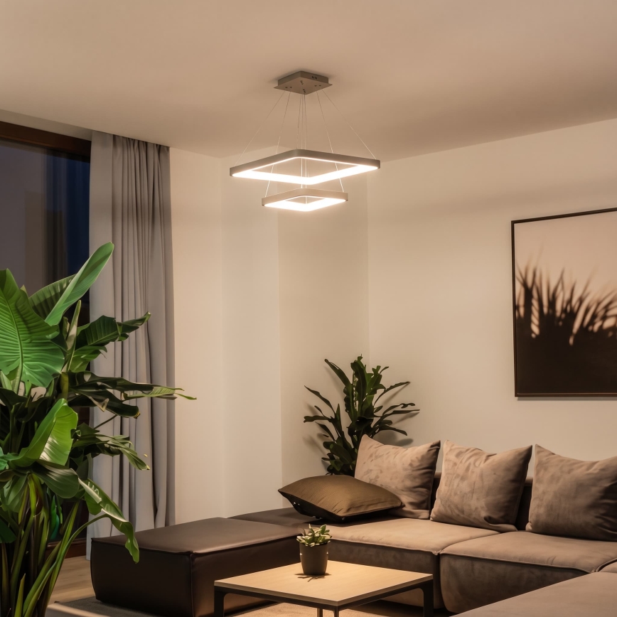 BRILAGI - LED полилей на кабел с възможност за димиране FALCON SLIM LED/78W/230V 3000-6500K 50x50 cm бежов + дистанционно управление