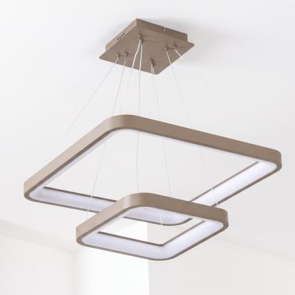 BRILAGI - LED полилей на кабел с възможност за димиране FALCON SLIM LED/78W/230V 3000-6500K 50x50 cm бежов + дистанционно управление