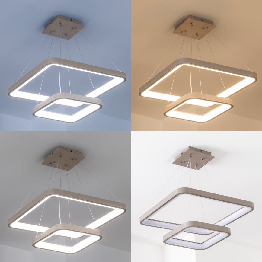 BRILAGI - LED полилей на кабел с възможност за димиране FALCON SLIM LED/78W/230V 3000-6500K 50x50 cm бежов + дистанционно управление