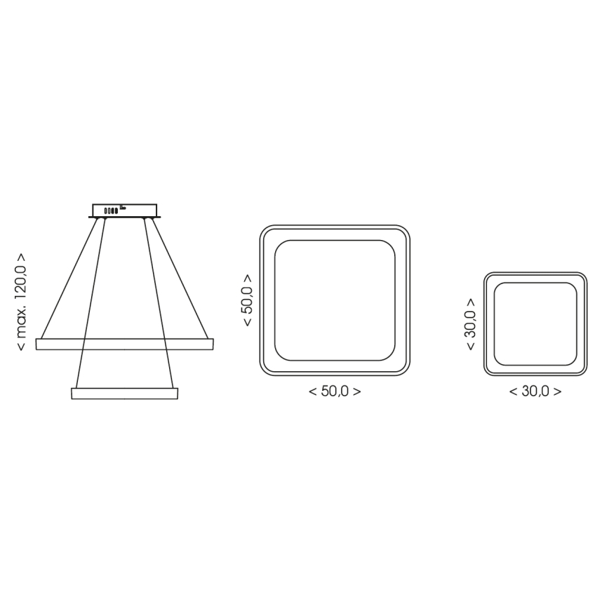 BRILAGI - LED полилей на кабел с възможност за димиране FALCON SLIM LED/78W/230V 3000-6500K 50x50 cm бежов + дистанционно управление